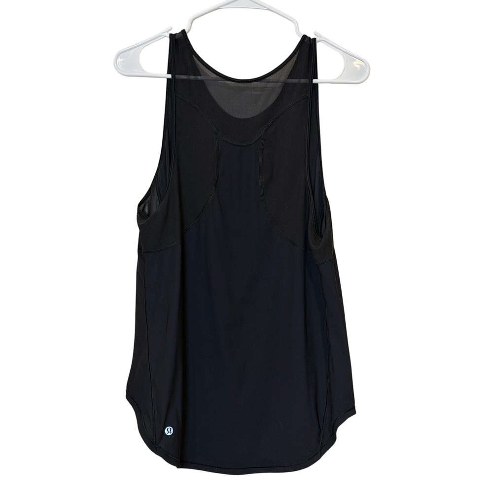 Lululemon Sculpt Tank Top Black Mesh Back Activewear Running Yoga Tank